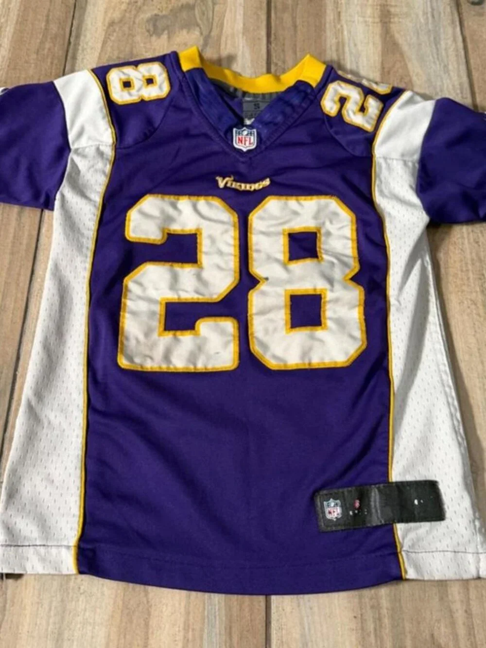 Kids Minnesota Vikings 28 Adrian Peterson embroidered purple jersey